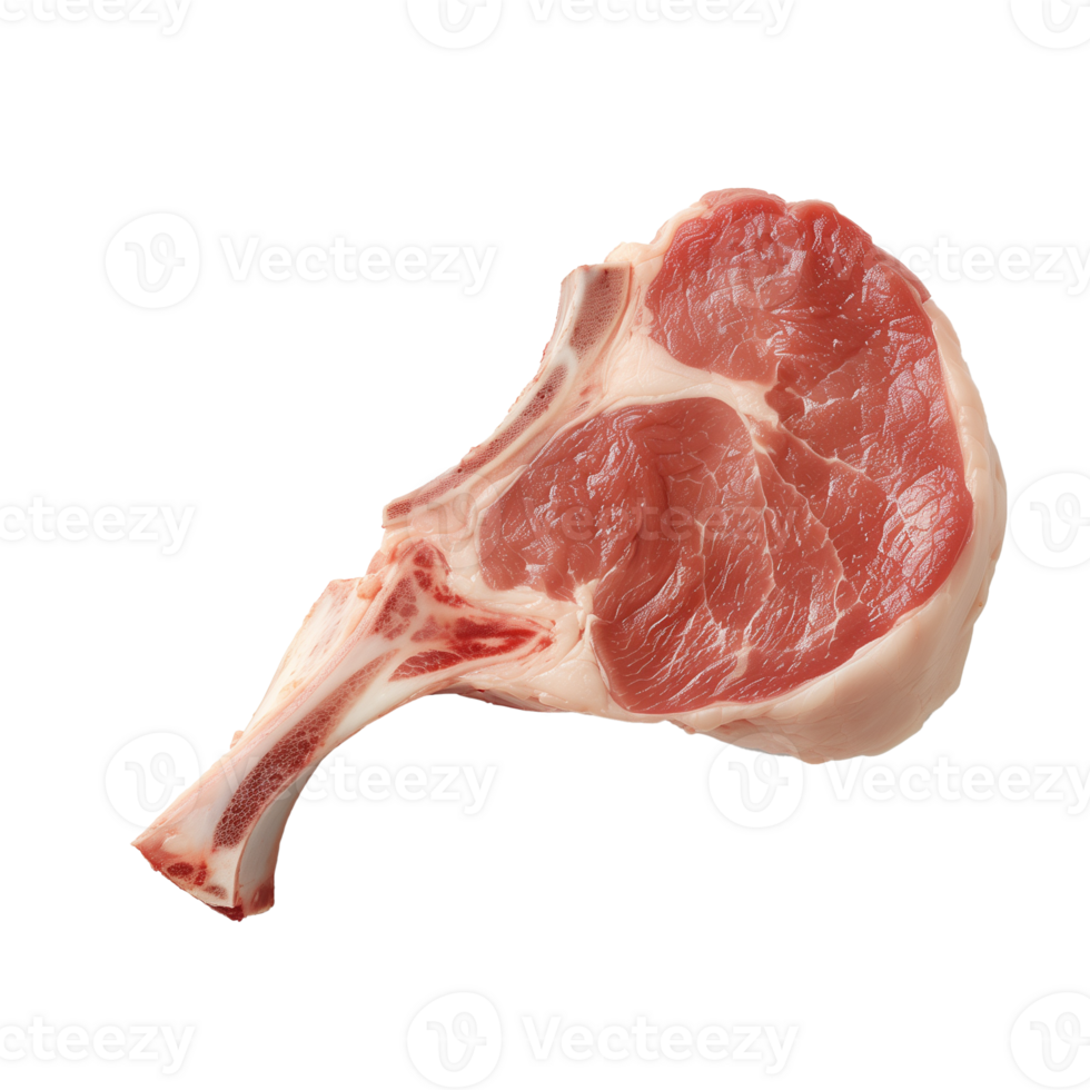 AI generated Raw pork chop Isolated on transparent background png