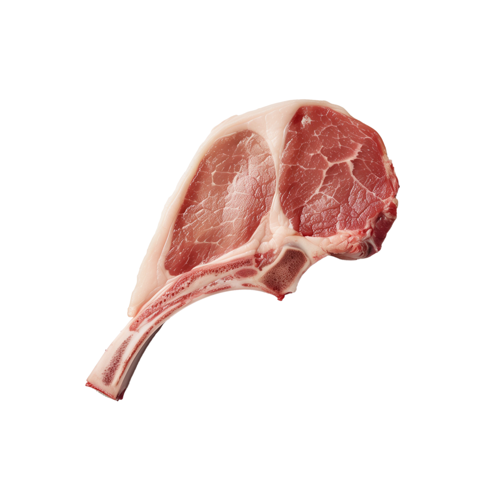 AI generated Raw pork chop Isolated on transparent background png