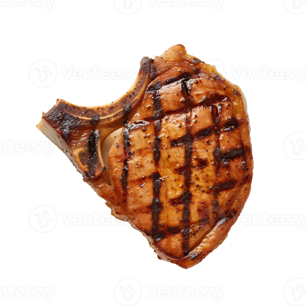 AI generated Grill pork chop Isolated on transparent background png