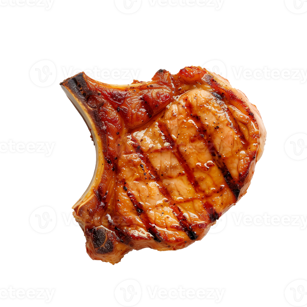AI generated Grill pork chop Isolated on transparent background png