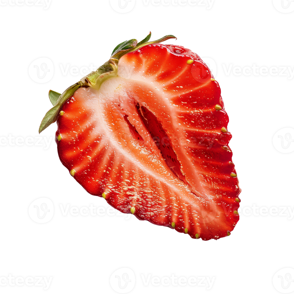 AI generated Strawberry slice Isolated on transparent background png