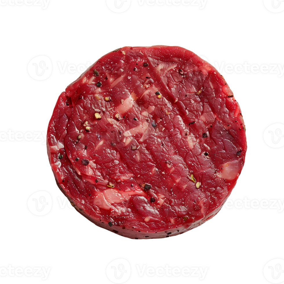 AI generated Raw burger patties Isolated on transparent background png