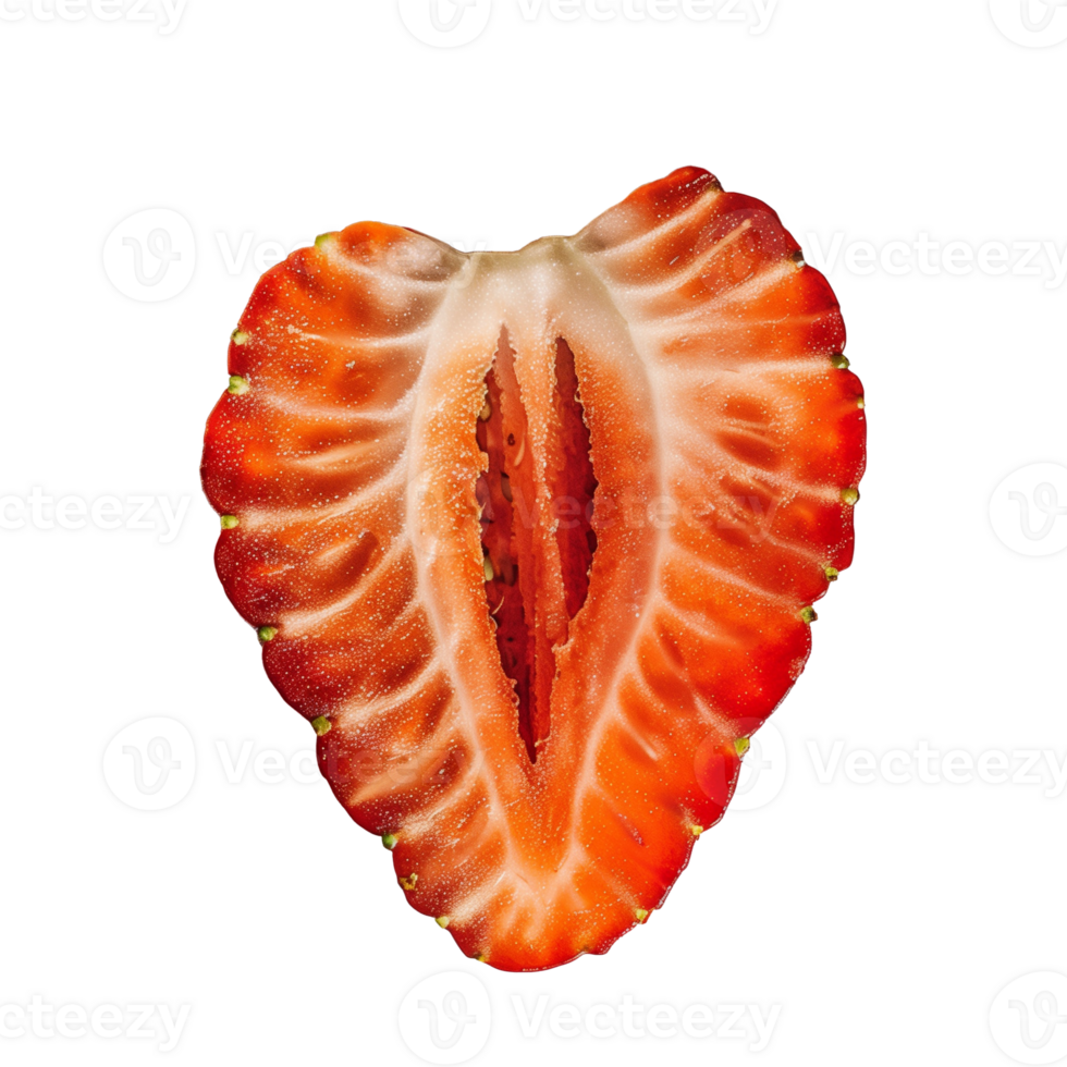 AI generated Strawberry slice Isolated on transparent background png