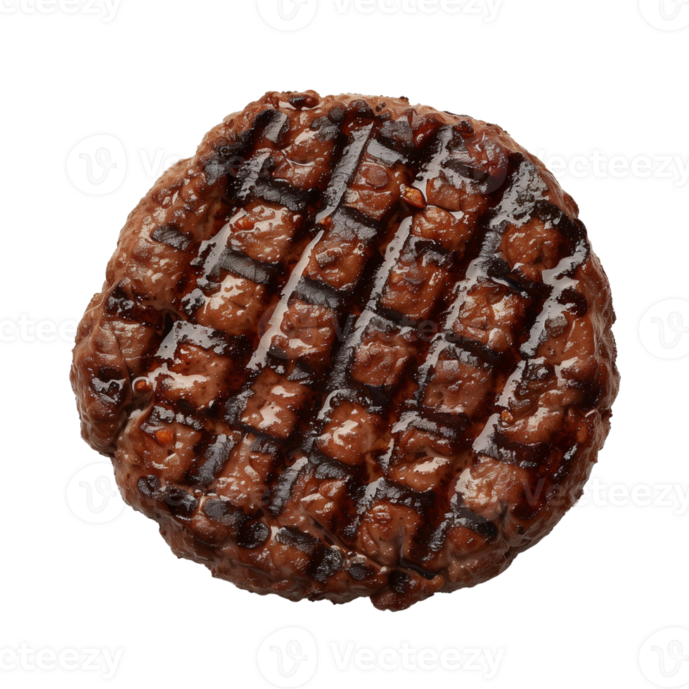 AI generated Grill burger patties Isolated on transparent background png