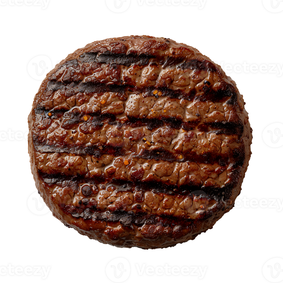 AI generated Grill burger patties Isolated on transparent background png