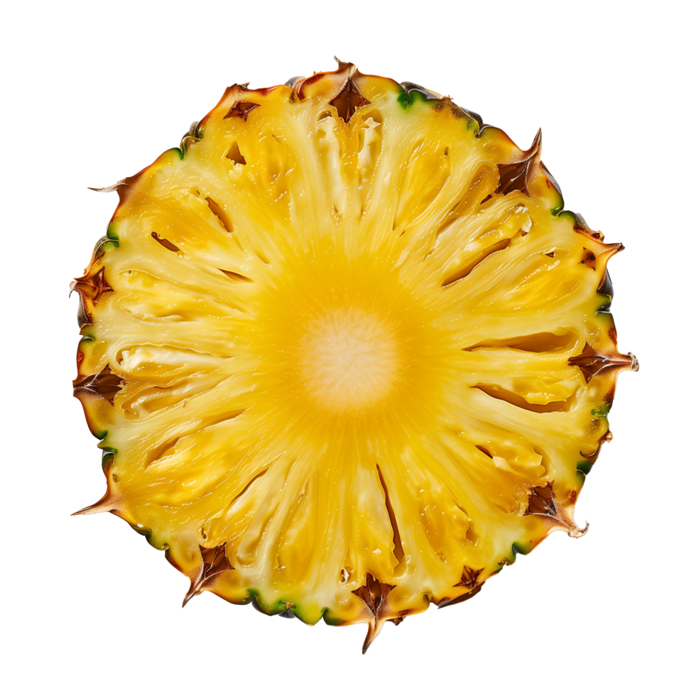 AI generated Pineapple slice Isolated on transparent background png