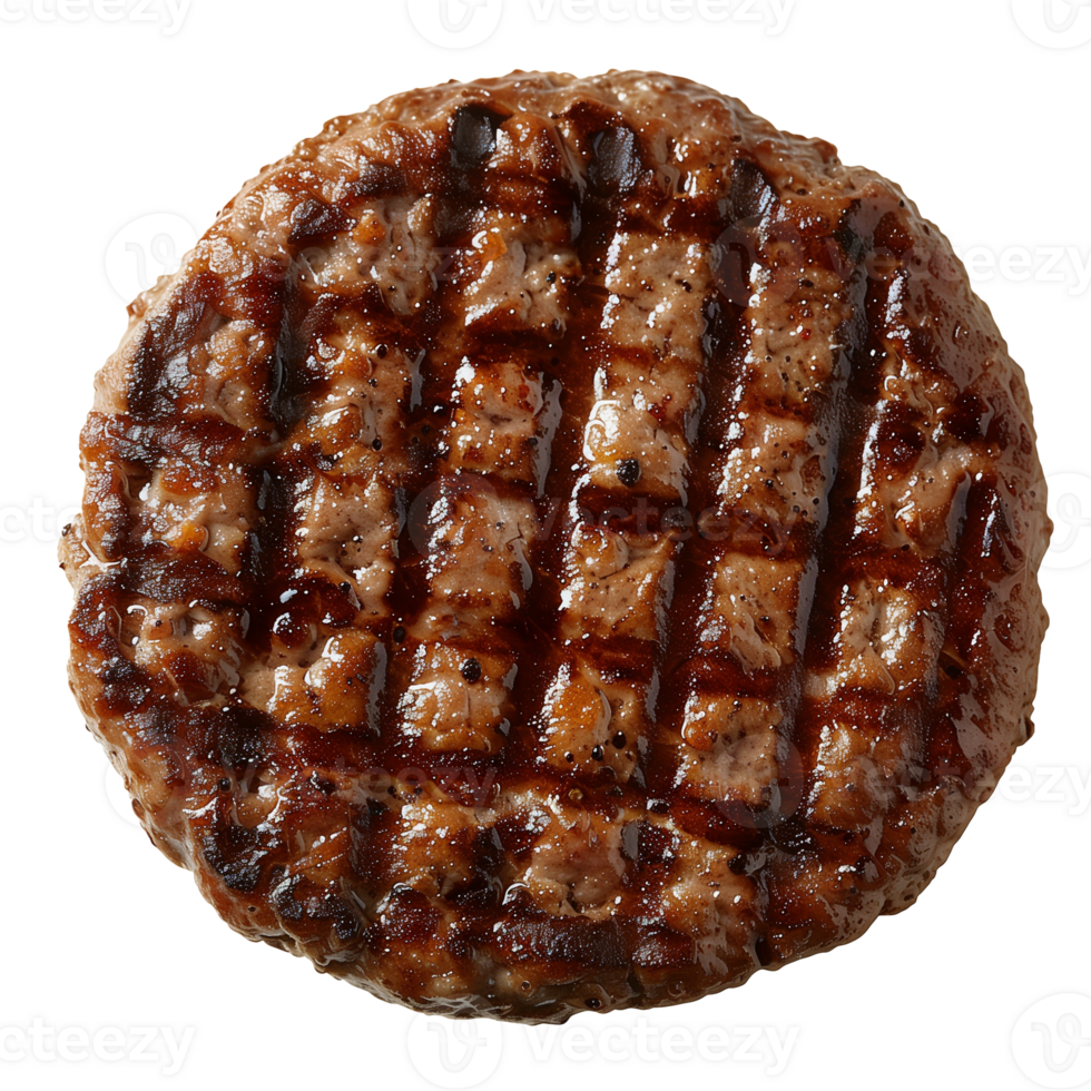 AI generated Grill burger patties Isolated on transparent background png