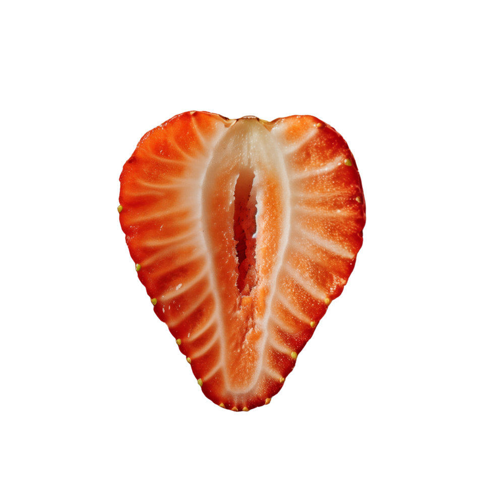 AI generated Strawberry slice Isolated on transparent background png