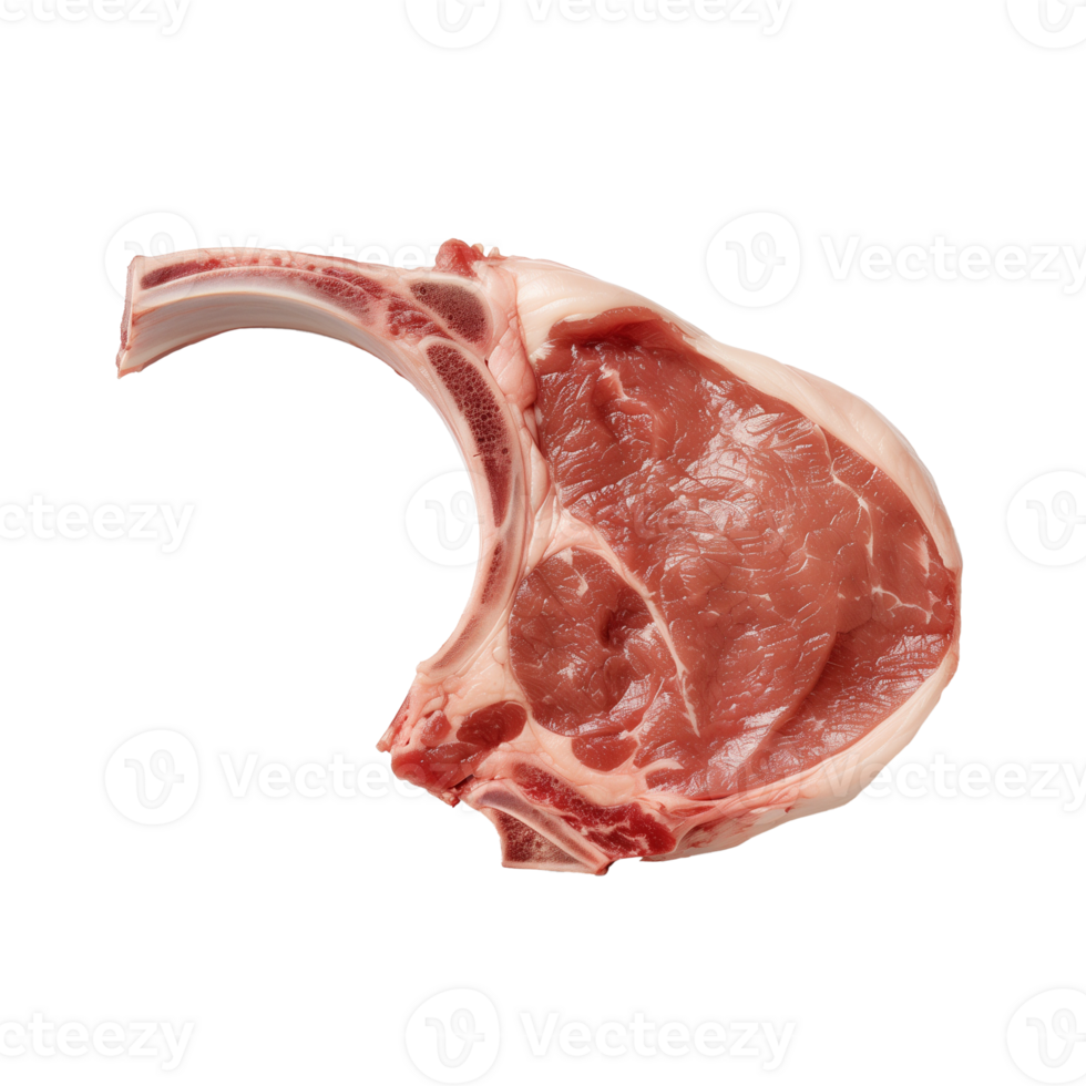 AI generated Raw pork chop Isolated on transparent background png