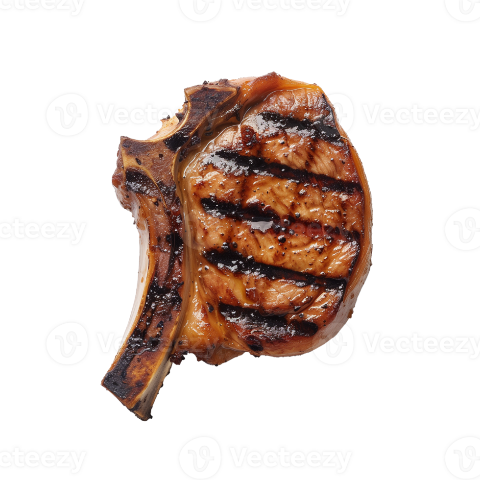 AI generated Grill pork chop Isolated on transparent background png