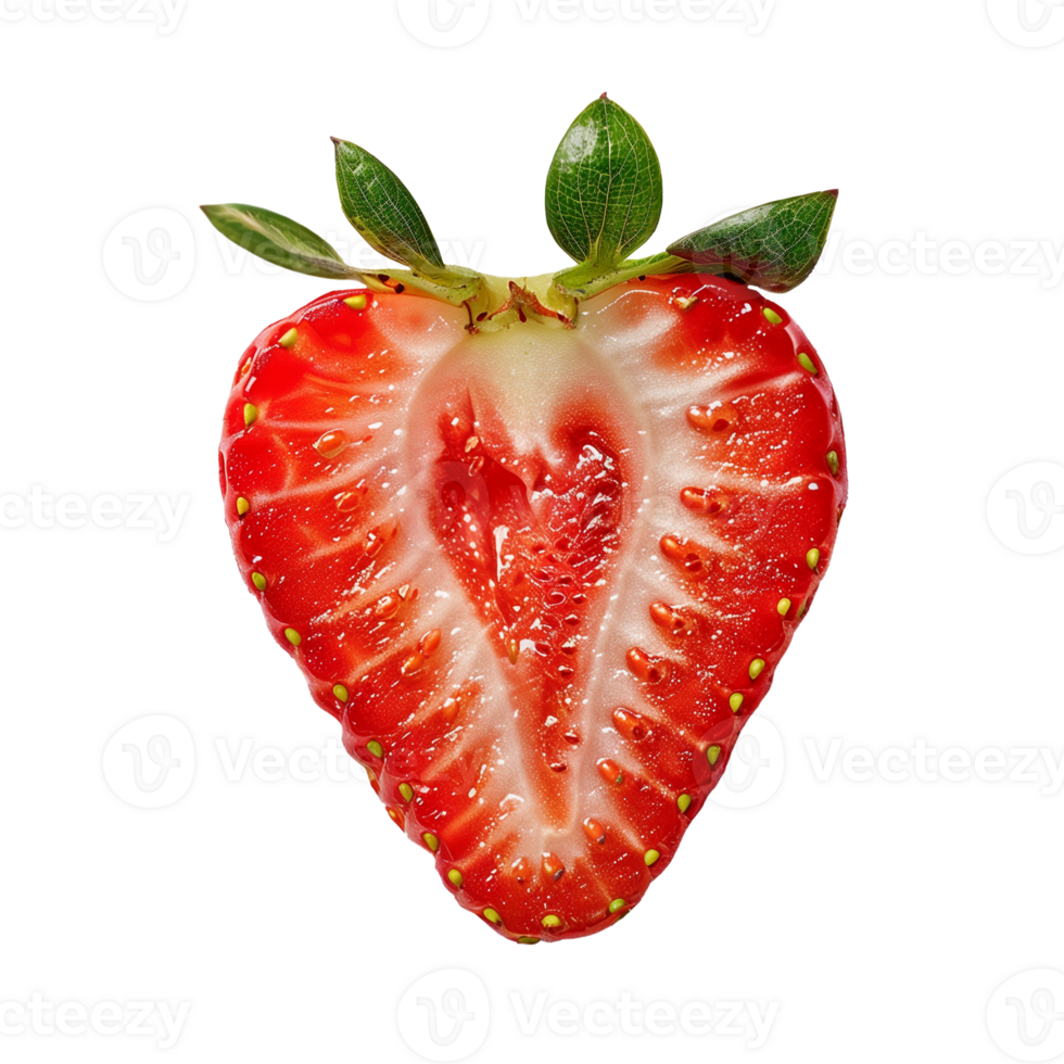 AI generated Strawberry slice Isolated on transparent background png