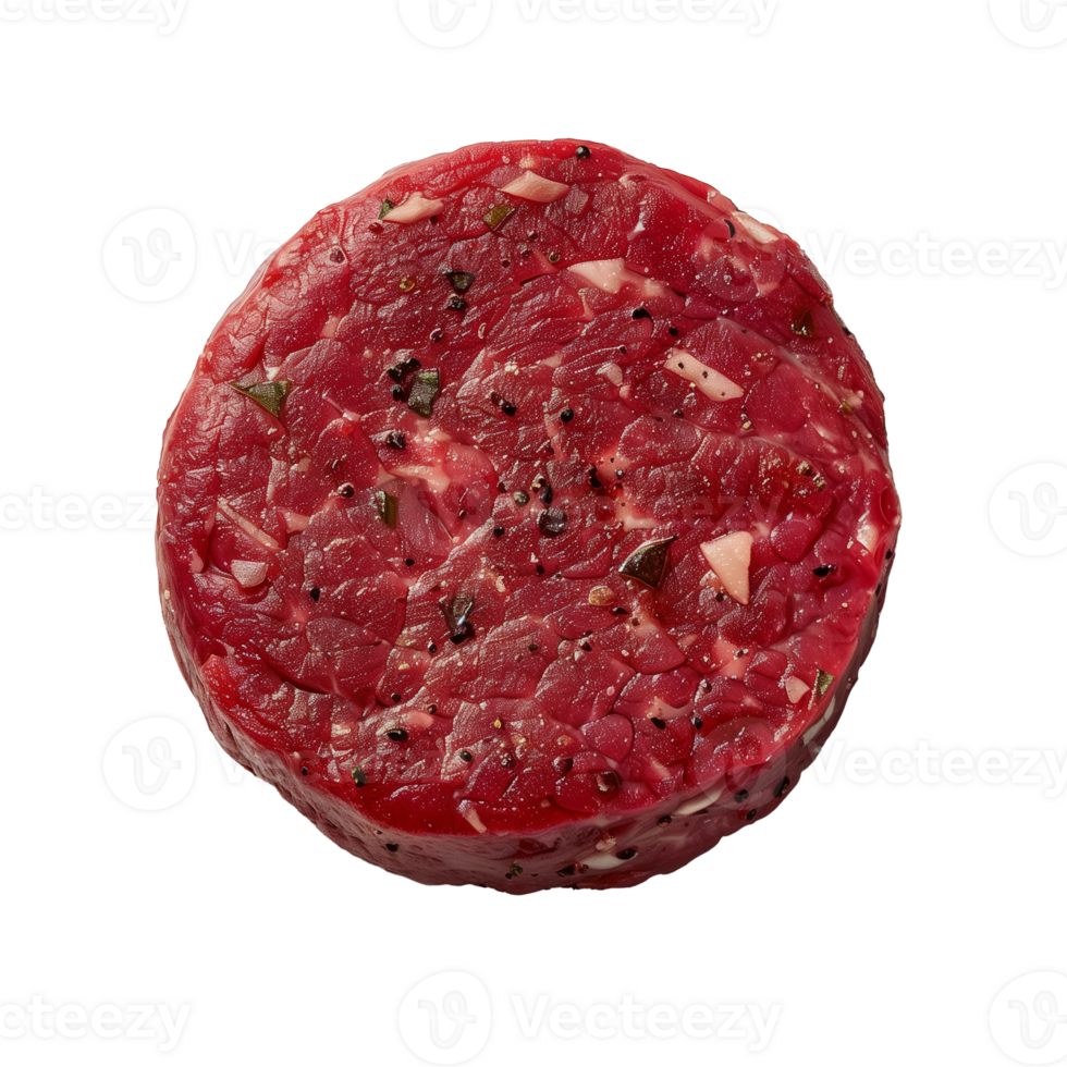 AI generated Raw burger patties Isolated on transparent background png
