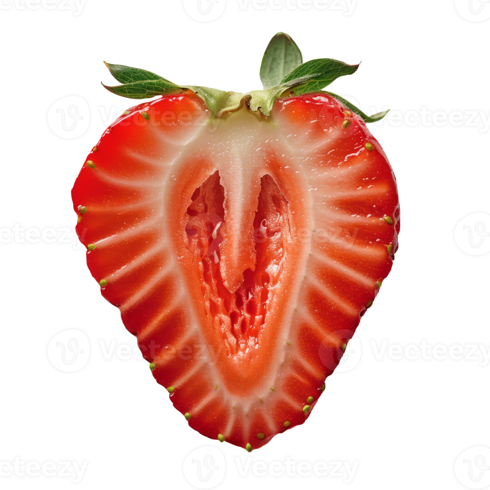 AI generated Strawberry slice Isolated on transparent background png