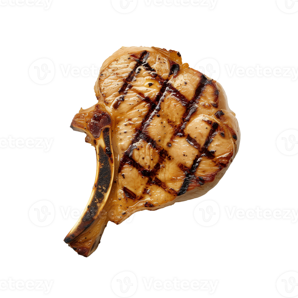 AI generated Grill pork chop Isolated on transparent background png