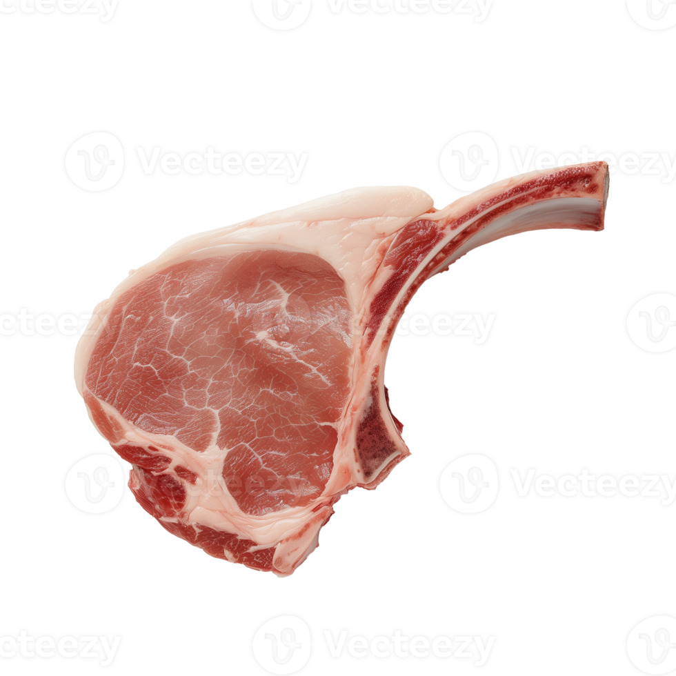 AI generated Raw pork chop Isolated on transparent background png
