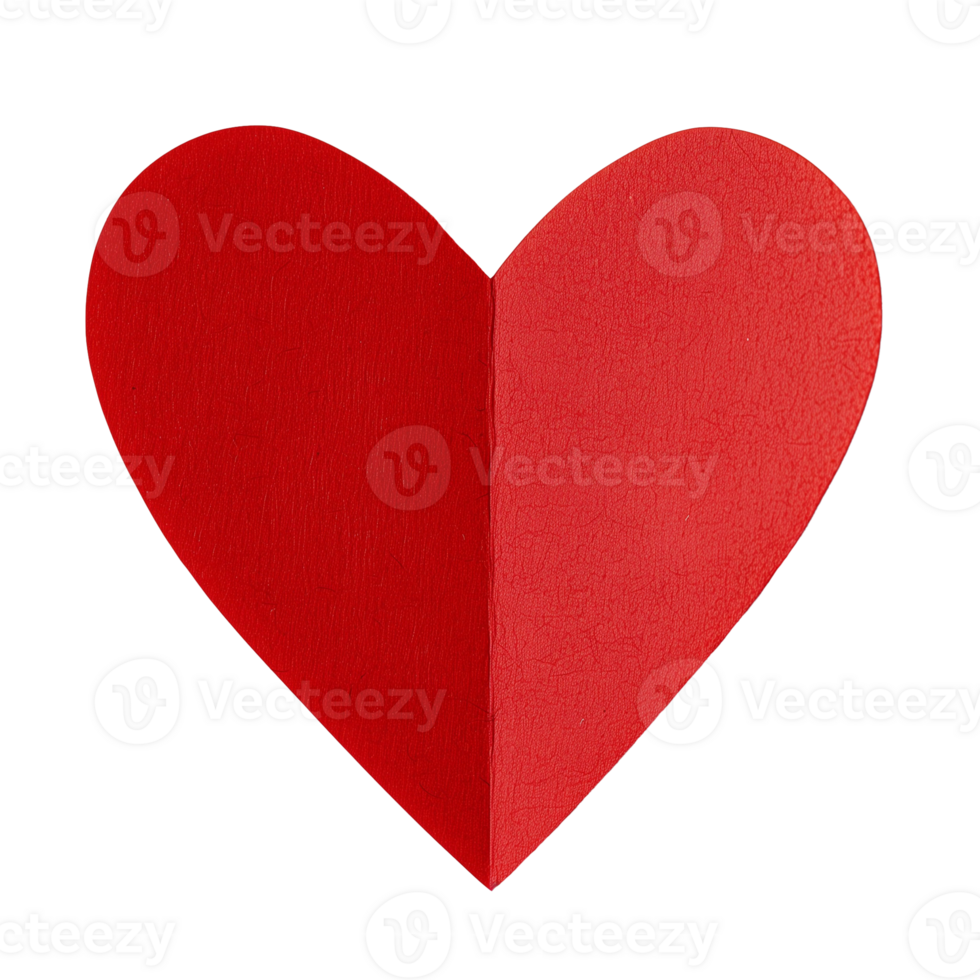 AI generated Red heart paper Isolated on transparent background png