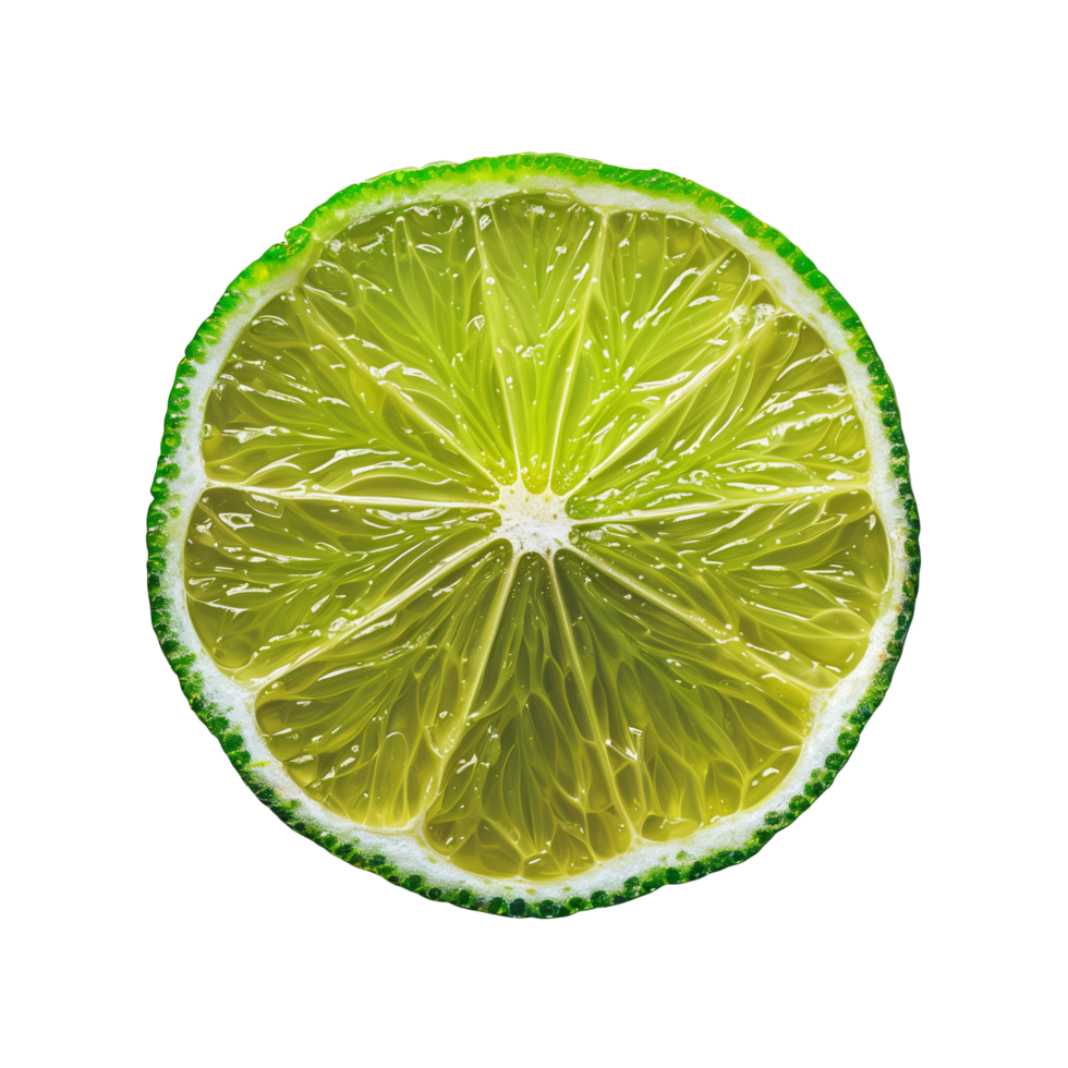 AI generated Lime slice Isolated on transparent background png