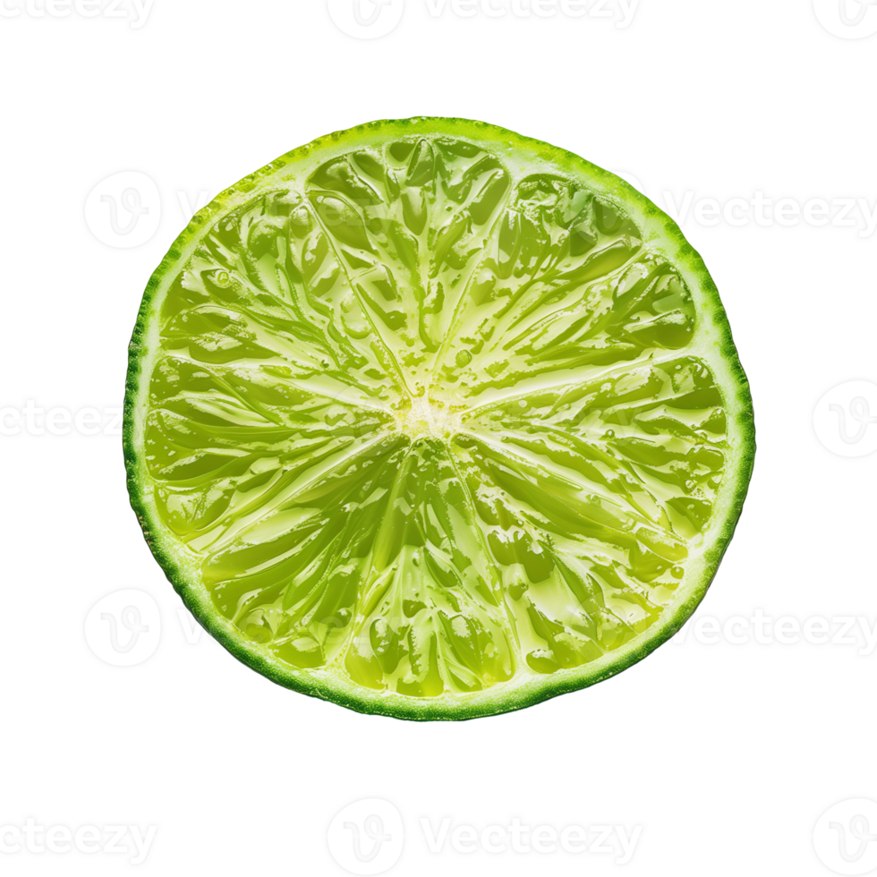 AI generated Lime slice Isolated on transparent background png