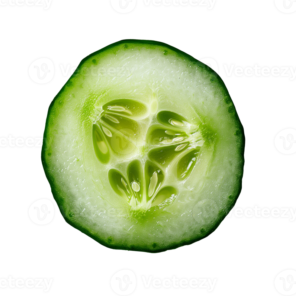 AI generated Cucumber slice Isolated on transparent background png