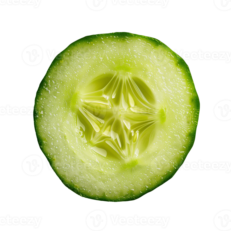 AI generated Cucumber slice Isolated on transparent background png