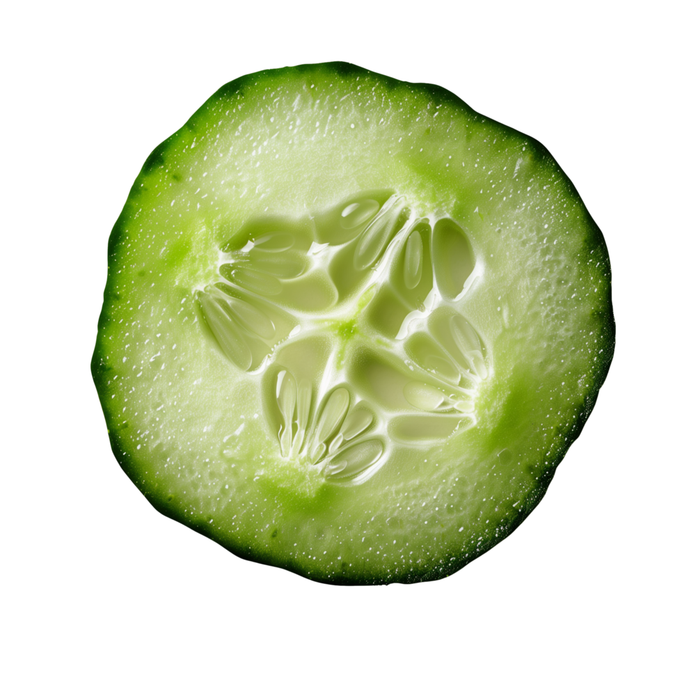 AI generated Cucumber slice Isolated on transparent background png