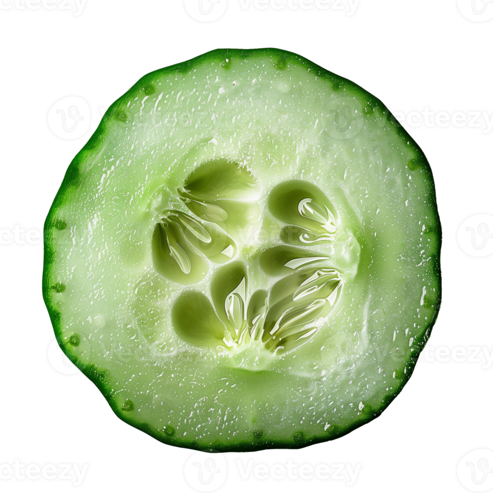 AI generated Cucumber slice Isolated on transparent background png