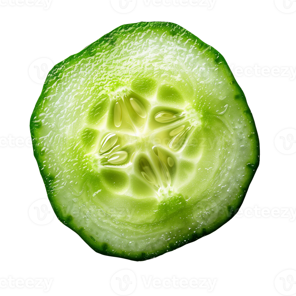 AI generated Cucumber slice Isolated on transparent background png