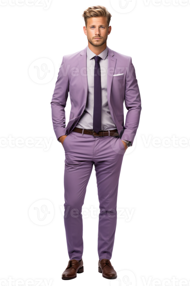 AI generated Stylish Man in a Suit and Tie Created With Generative AI Technology png