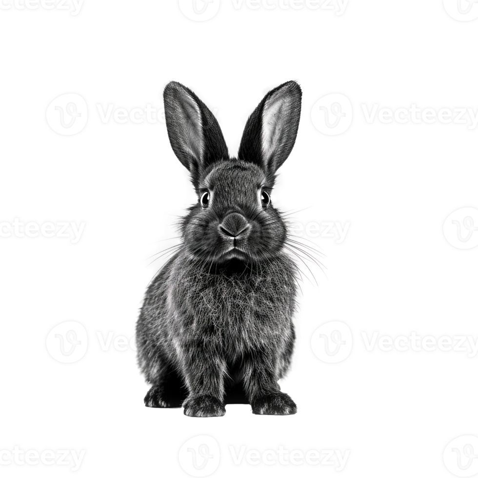 AI generated Graceful Black Rabbit With Elegant Ears Created With Generative AI Technology png