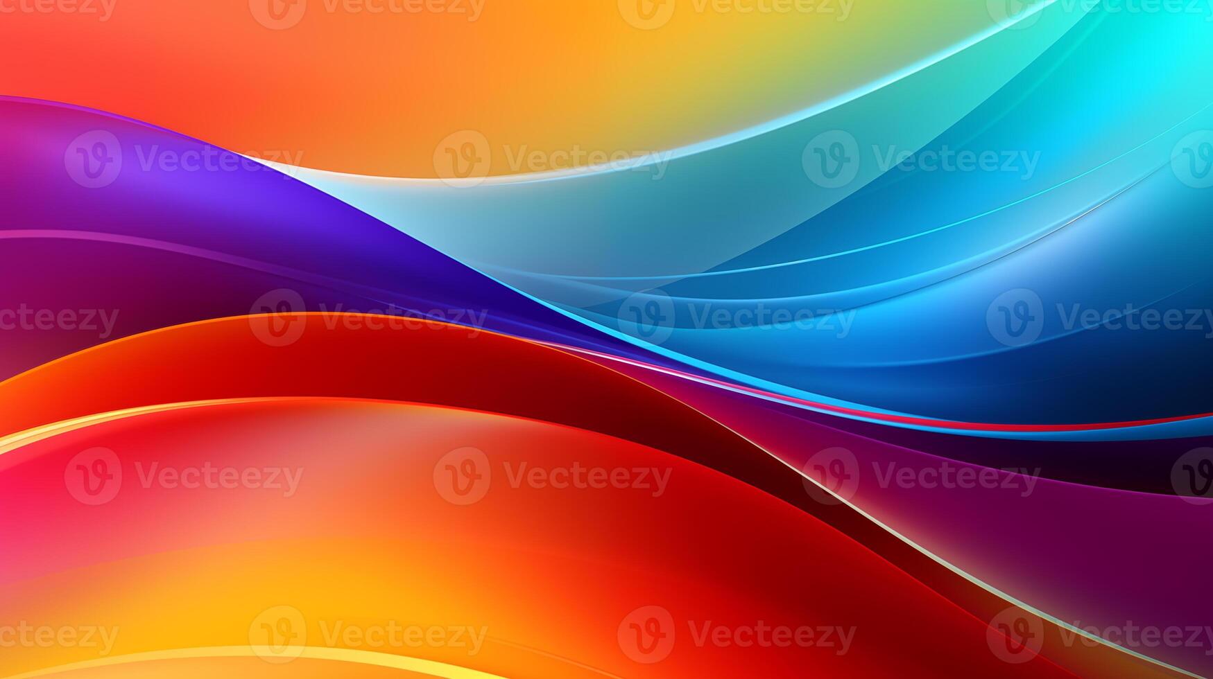 AI generated Abstract vibrant colorful wave background for wallpaper, presentation photo