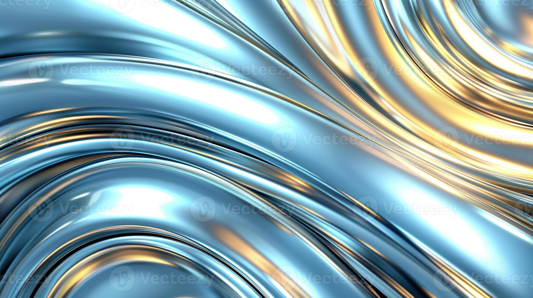 AI generated Liquid chrome abstract background photo