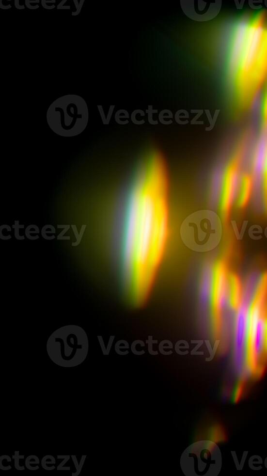 Iridescent highlights on a black background. to overlay and create a bright, sunny and interesting picture photo