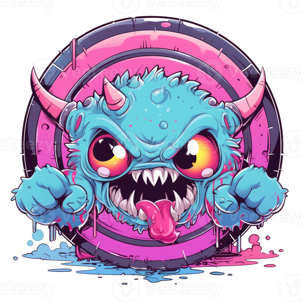 AI generated Cool Monster Illustrations for Shirts png