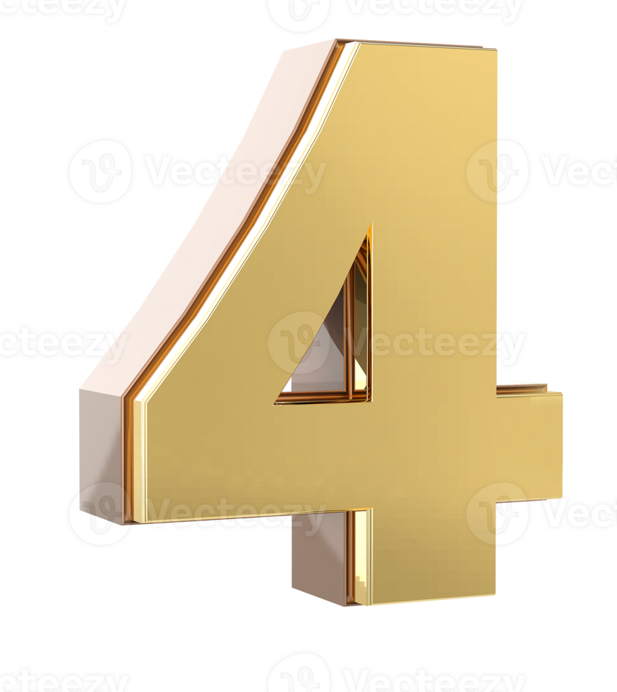 Gold Number 3D png