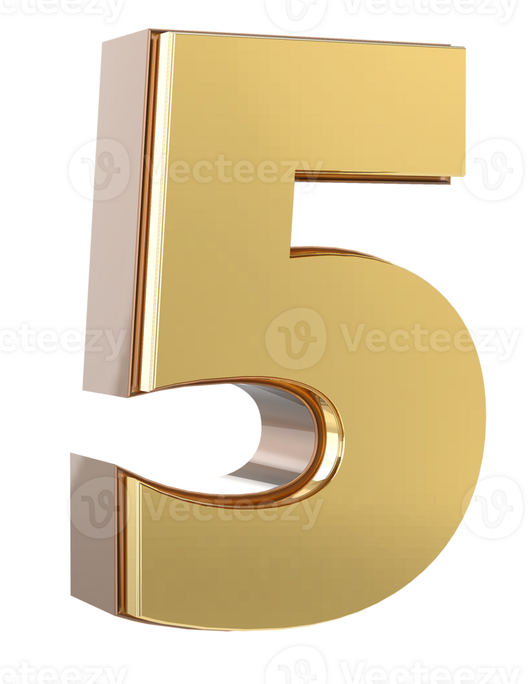 Gold Number 3D png