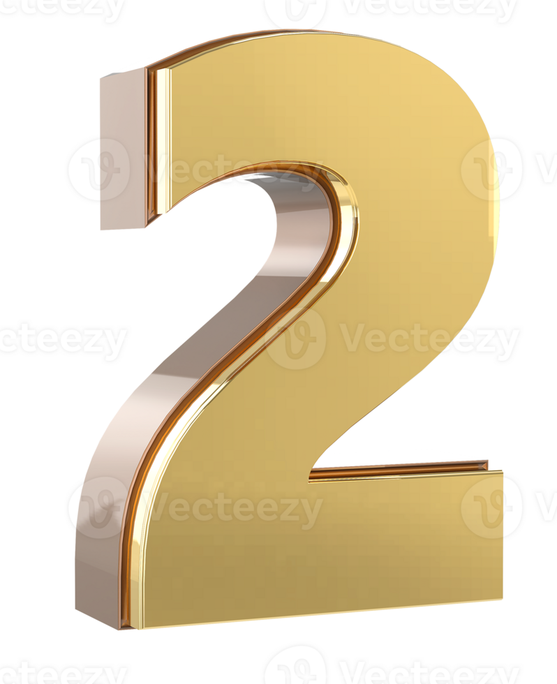 Gold Number 3D png