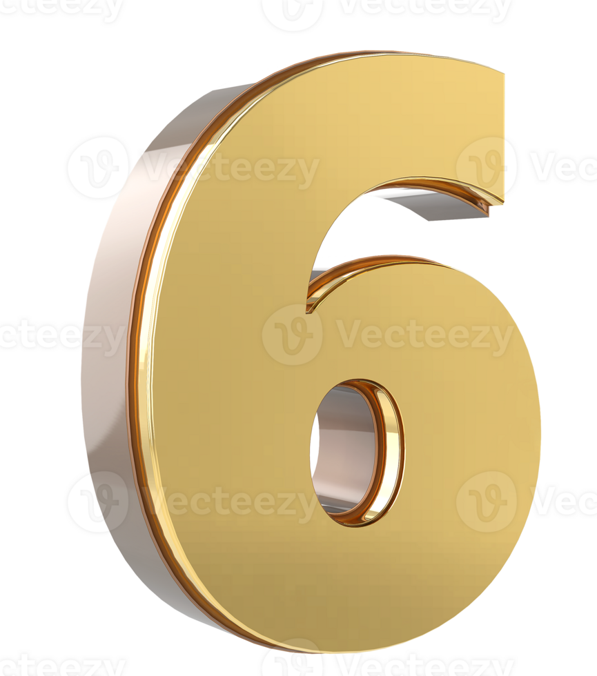 Gold Number 3D png