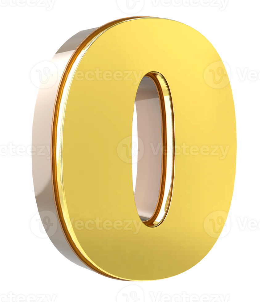 Gold Number 3D png