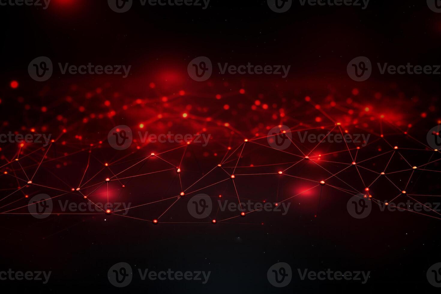 AI generated image. Dark red abstract background with a network grid photo