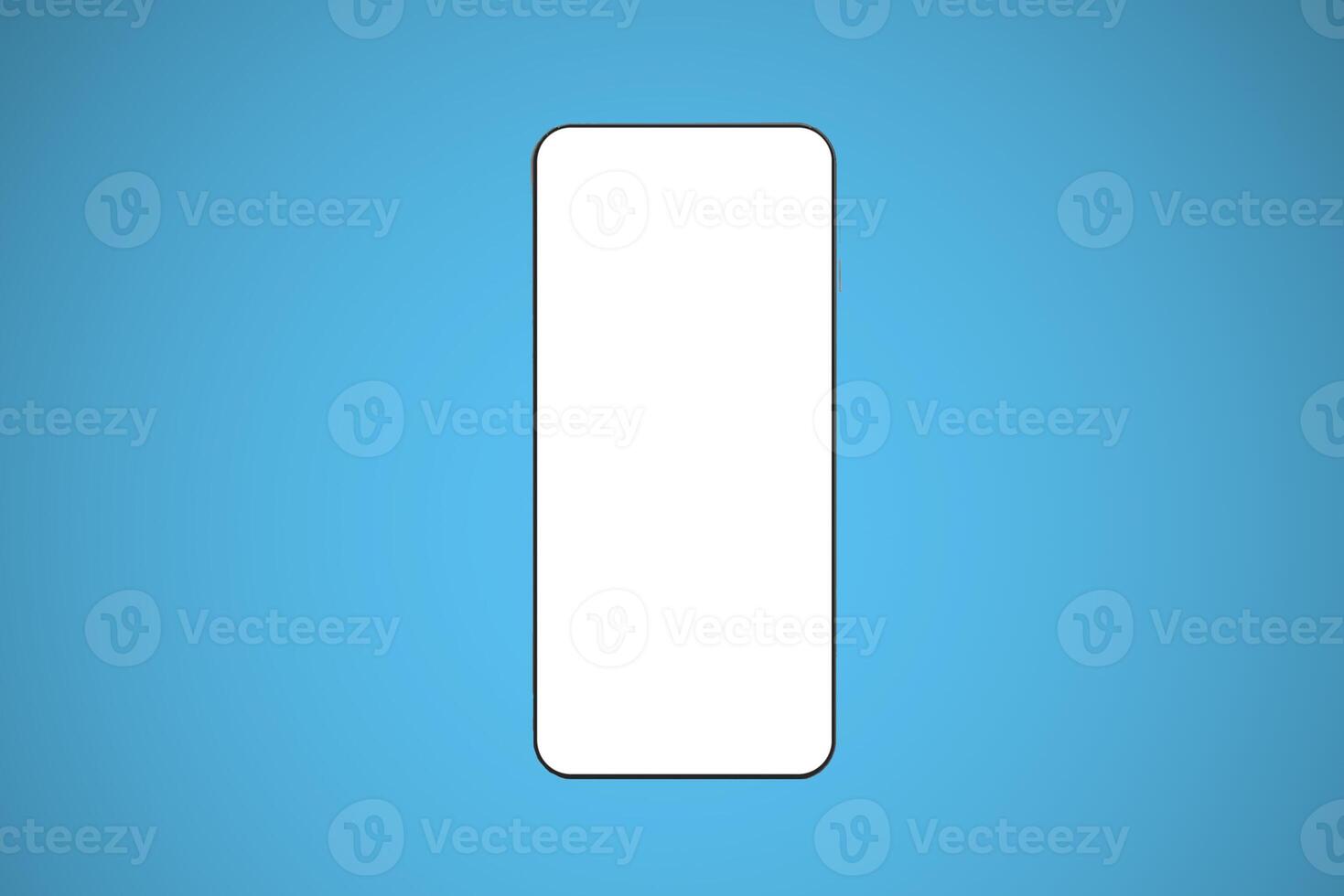 smartphone with blank display, empty space concept over blue background photo