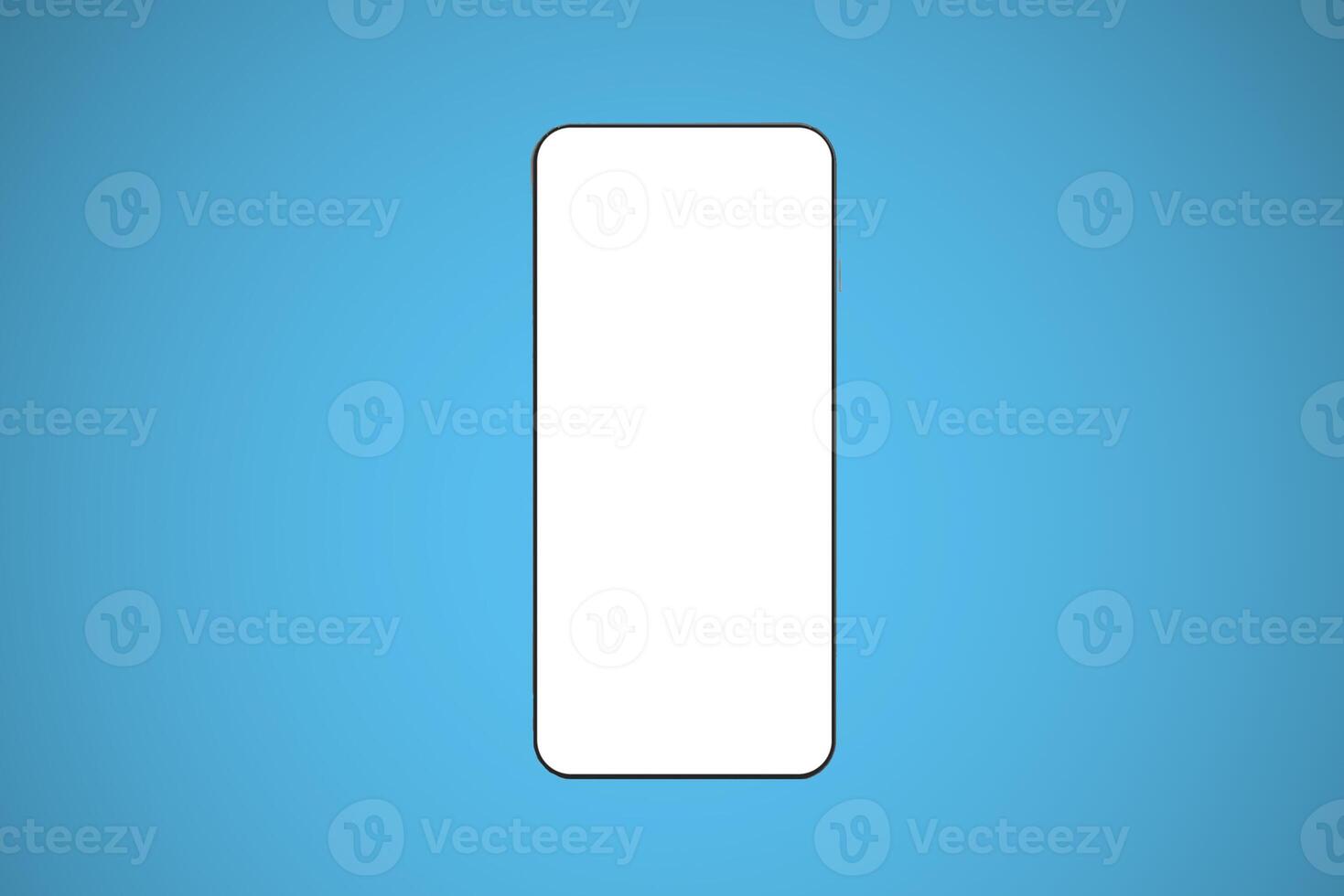 smartphone with blank display, empty space concept over blue background photo