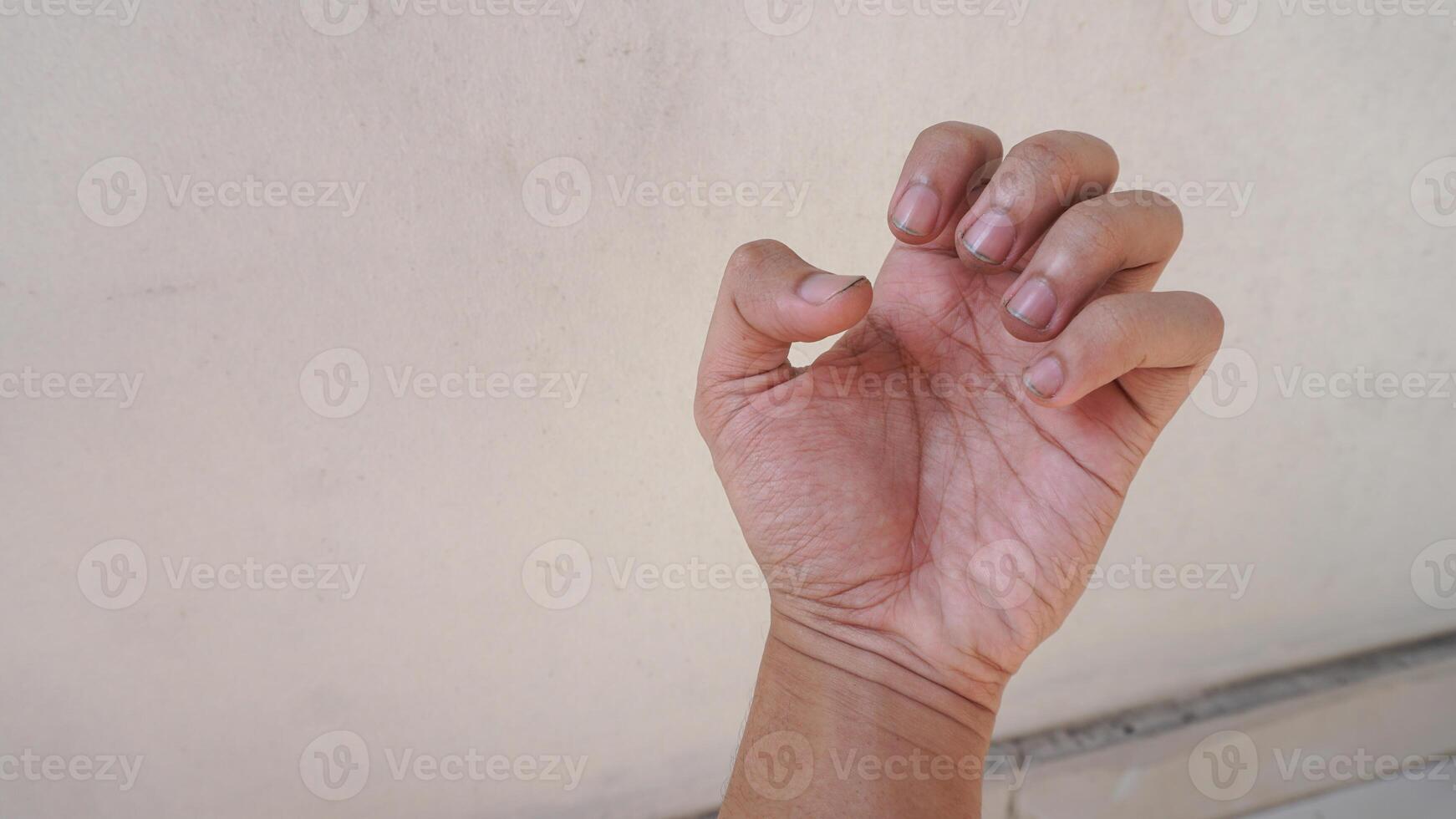 close up of nails full of dirt. photo of black nails