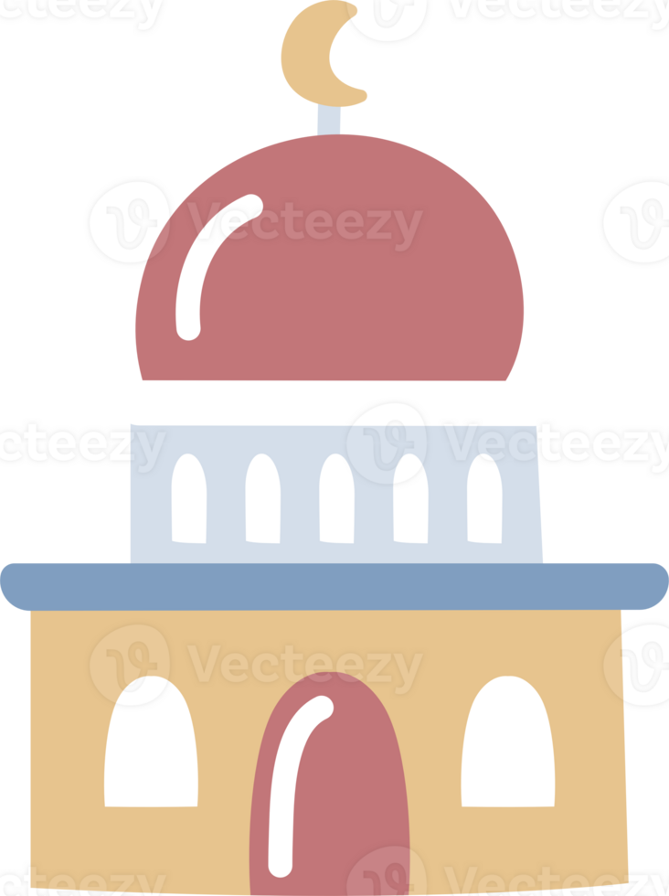 cartoon mosque doodle illustration png