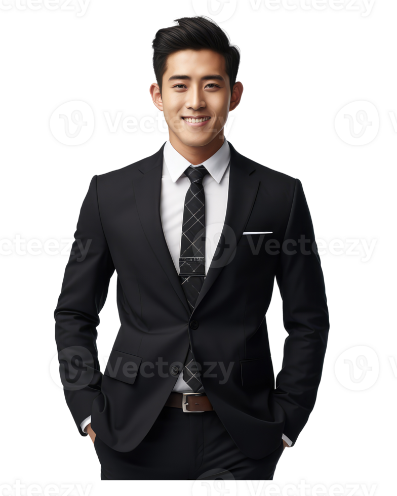 AI generated a man in a suit and tie standing with his hands on his hips png