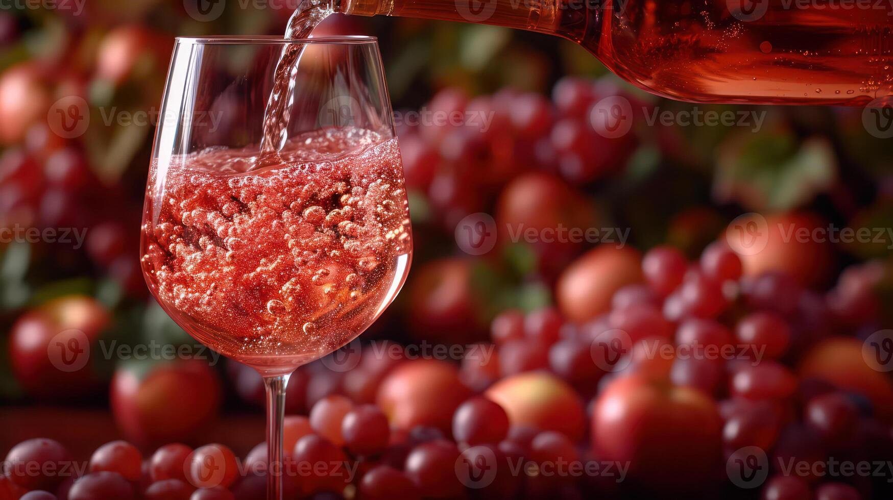 AI generated Red wine on the background, fresh ripe grapes photo