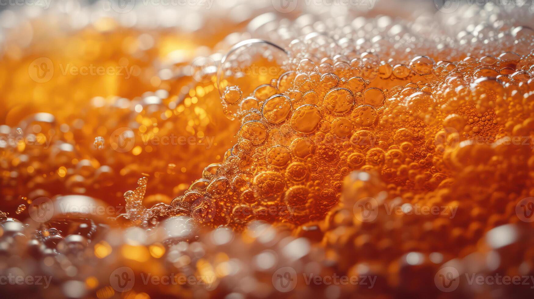 AI generated Pouring beer with foam bubbles in glass for background on front view of waves, drinking alcohol photo