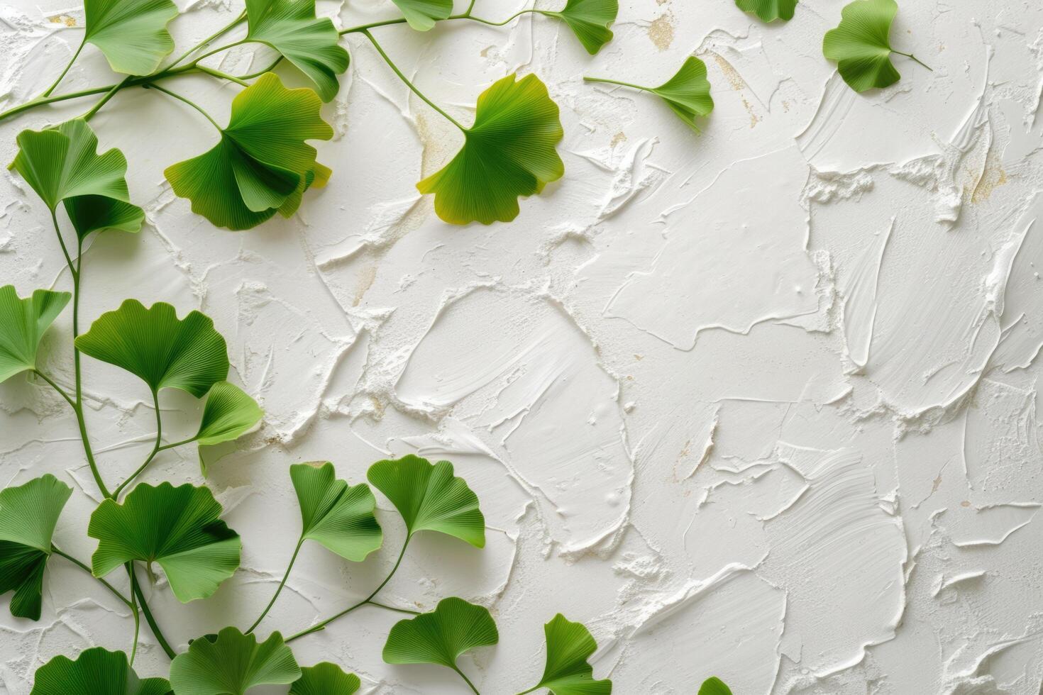 AI generated Maidenhair or ginkgo biloba leaves. Healing plant in traditional Chinese medicine photo