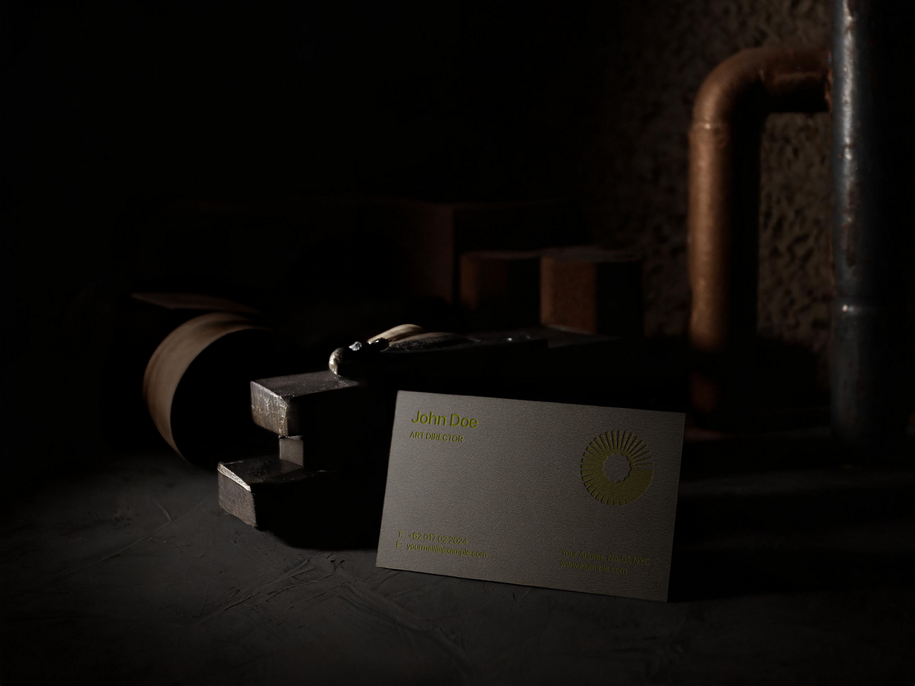 AI generated Editable Foilpress Business Card Mockup psd