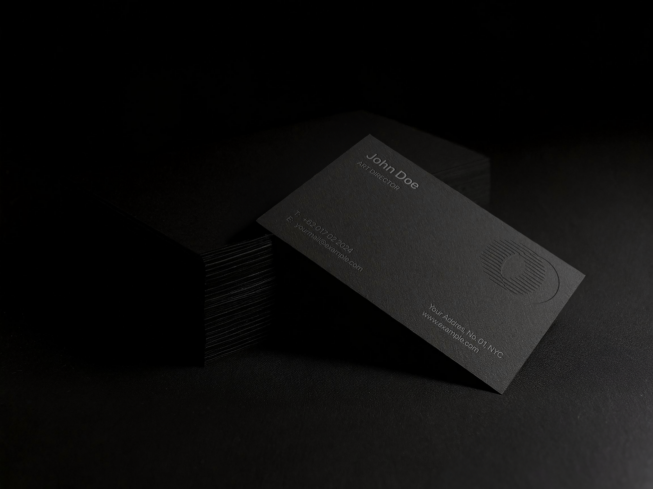 AI generated Editable Letter Press Business Card Mockup psd