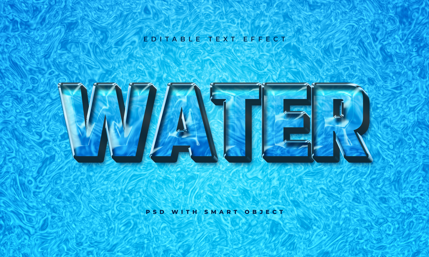 water text effect psd